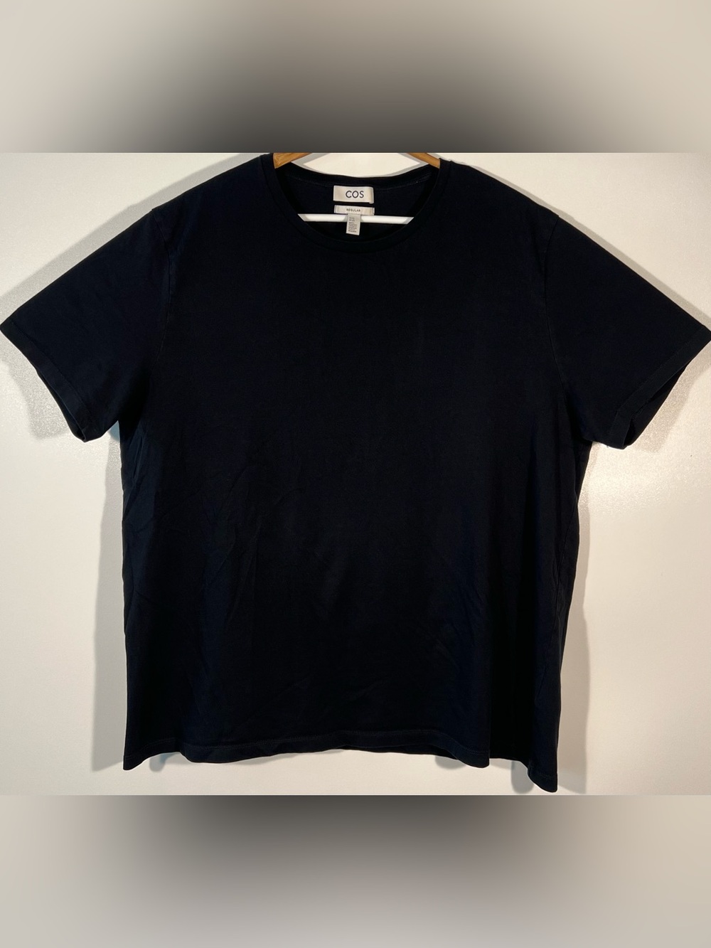 COS Regular T-Shirt Men's 2XL Black 100% Cotton Casual Crew Neck
